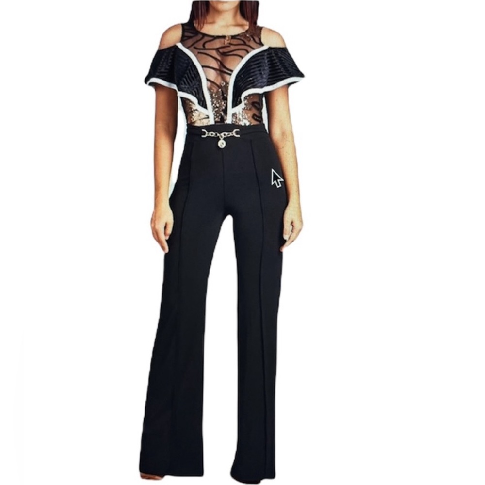 🔥SALE🔥Cold shoulder lace top jumpsuit